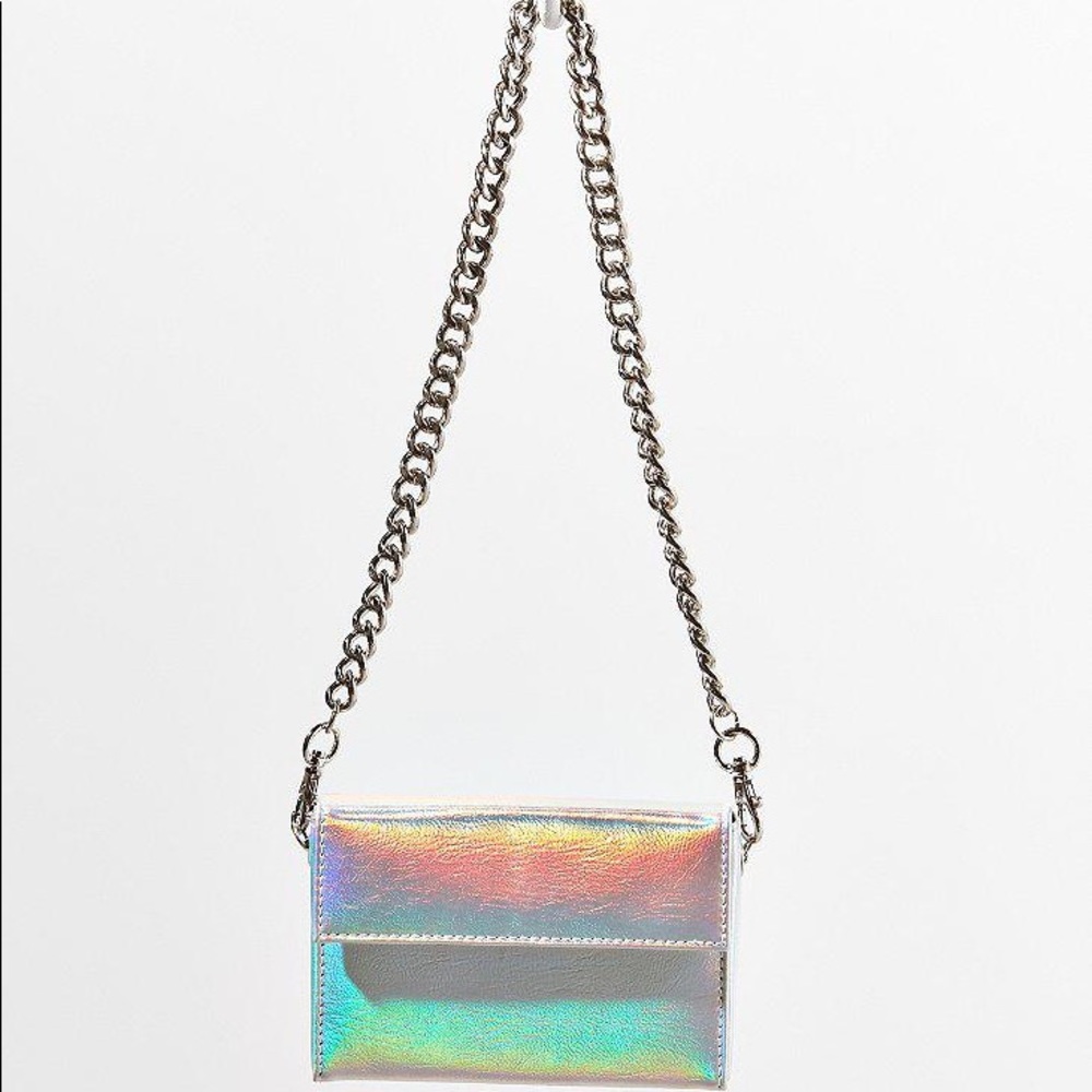 Women's Metallic Wallet Chain Crossbody Bag